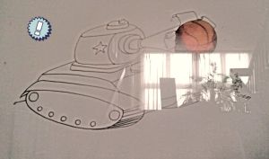 panzer litauische Cartoonzeichnung
