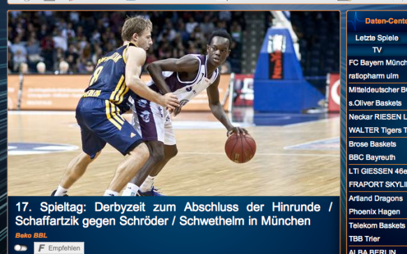 Vorbericht der BBL zum 17. Spieltag